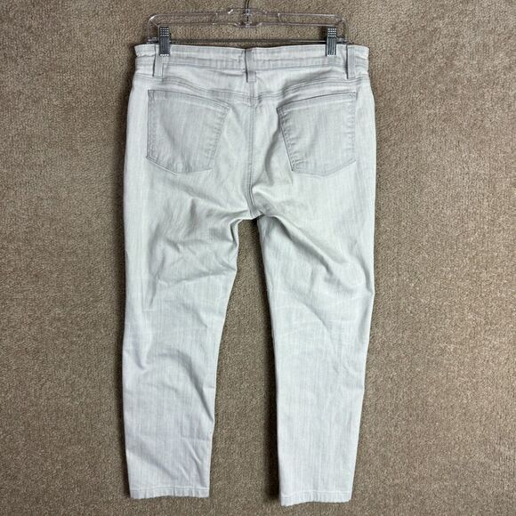 Eileen Fisher Jeans Womens Size 10 Light Gray Slim Straight Fit Organic Cotton - Picture 9 of 11